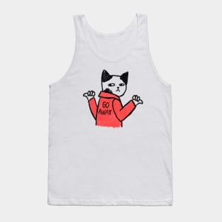 pissed cat with a jacket - go away Tank Top